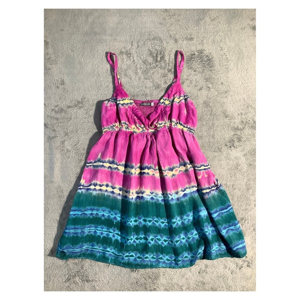 Earthbound Trading Co Women's M Pink Teal Tie Dye Boho